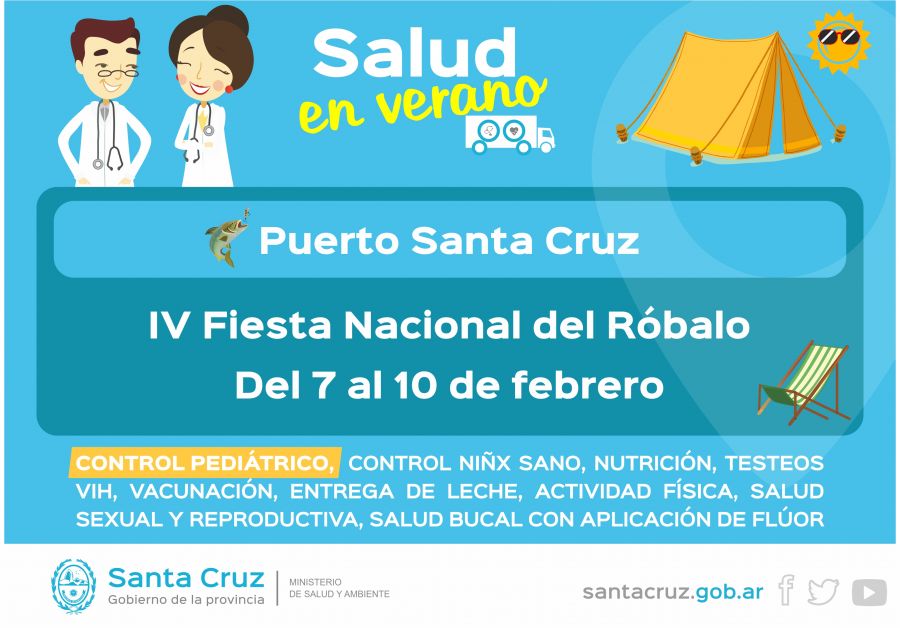 El Ministerio de Salud y Ambiente estará presente en la fiesta Provincial y Regional del Róbalo