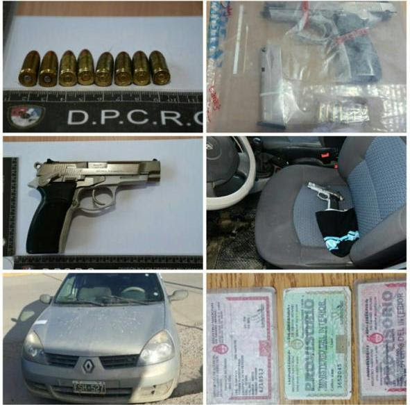 La policia detuvo a dos personas que manipulaban un arma de fuego