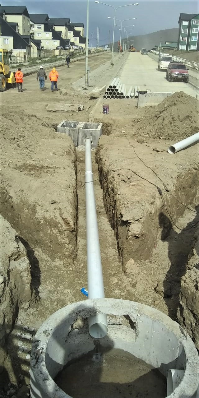 Ushuaia: Obras de pluviales en la calle Río Almanza
