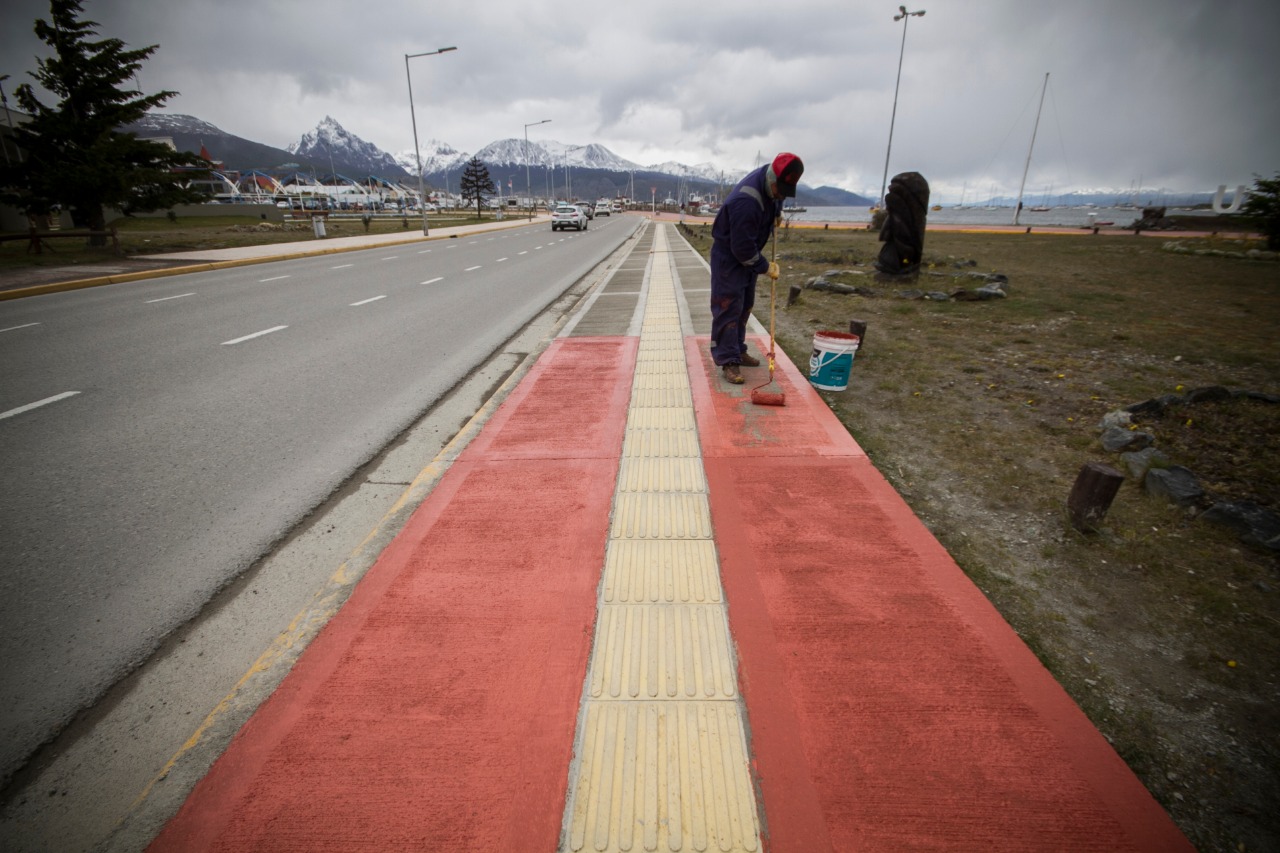 Continúan los trabajos en el frente costero de Ushuaia