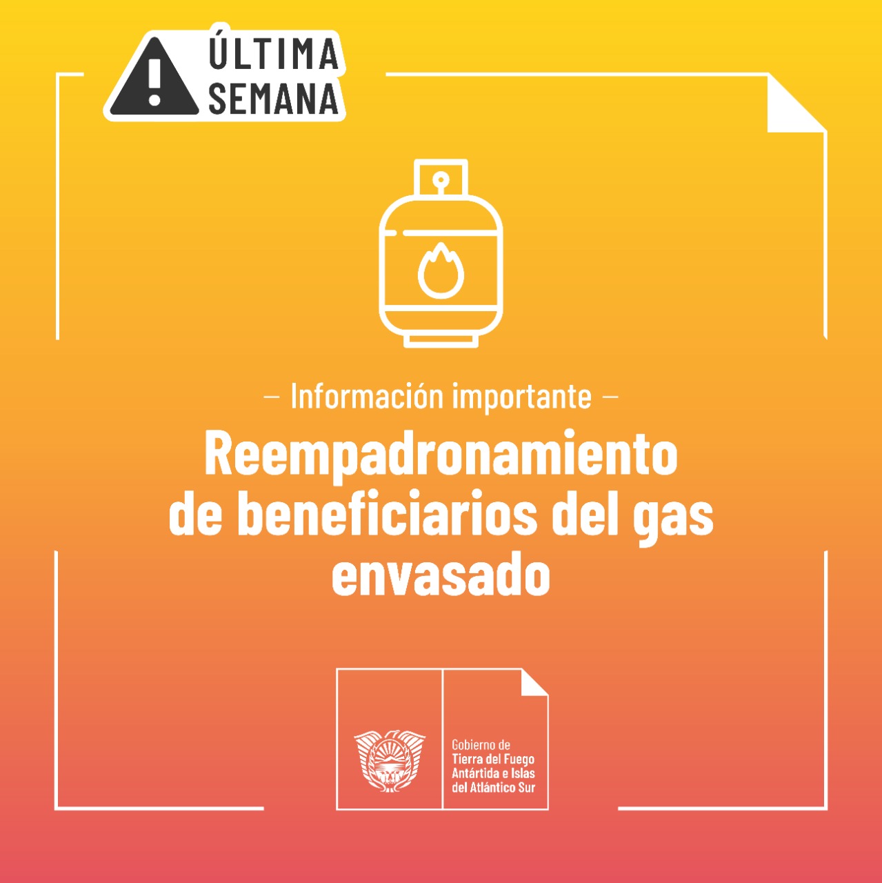 Última semana para el empadronamiento de los beneficiaros del subsidio al gas envasado