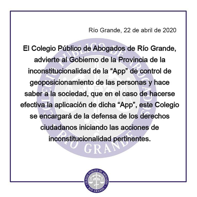 El CPARG advierte sobre la inconstitucionalidad de la aplicación que pretende usar el Gobierno