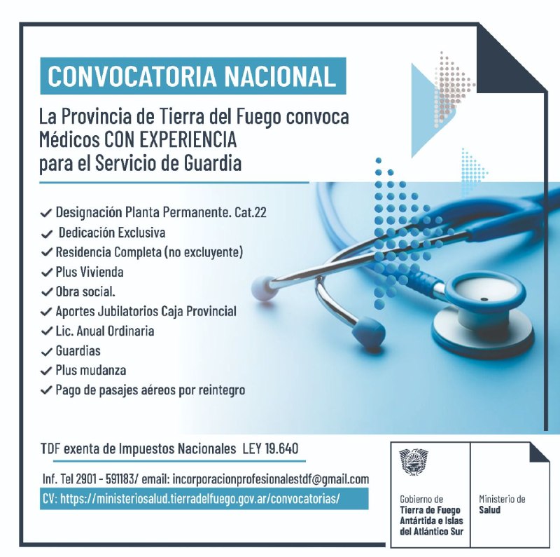 La Provincia realizó una convocatoria nacional a médicos