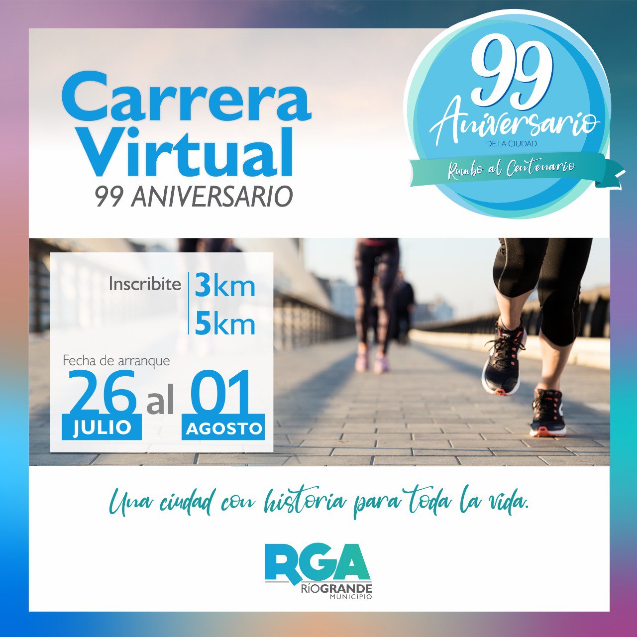 El Municipio invita a participar de la carrera virtual 99° aniversario
