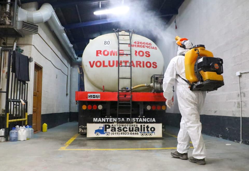 El Municipio de Río Grande realizó desinfecciones en cuarteles de Bomberos Voluntarios