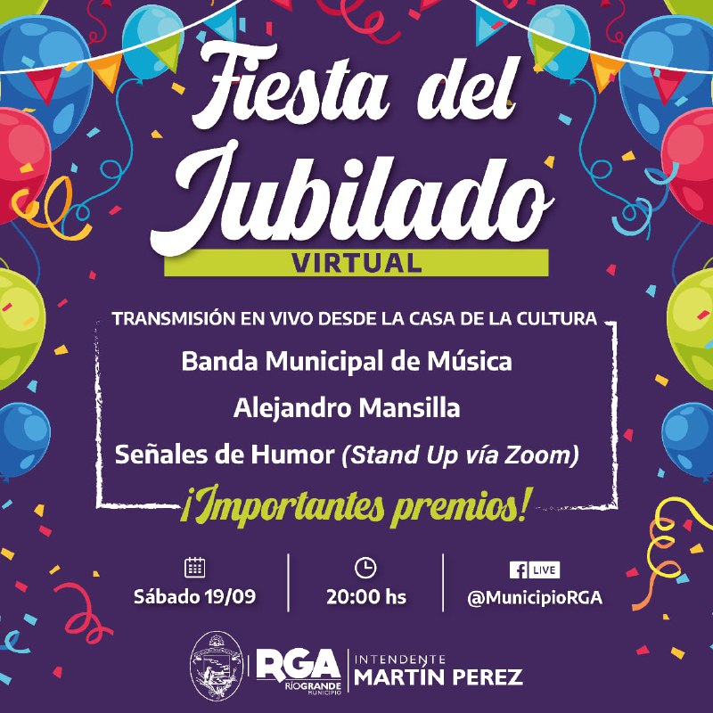 El Municipio realizará la fiesta virtual del «Día del Jubilado»