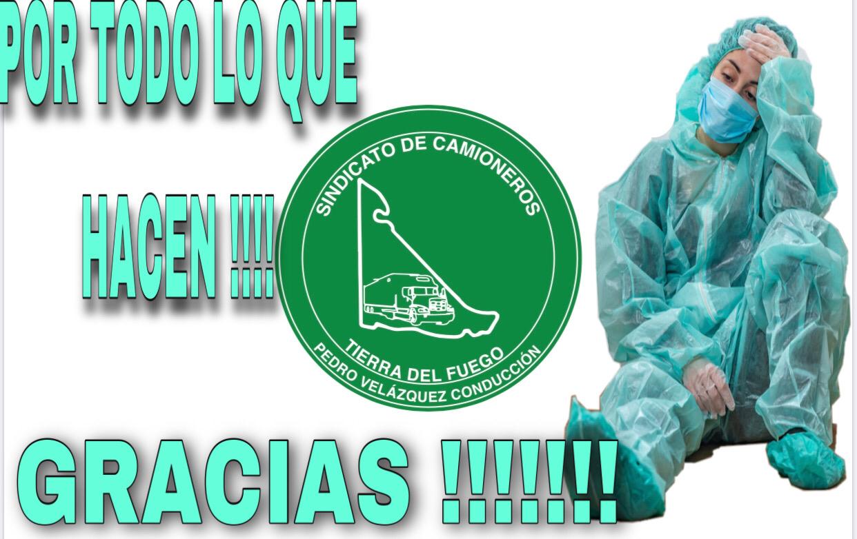 Camioneros expresó su agradecimiento a los trabajadores de la salud