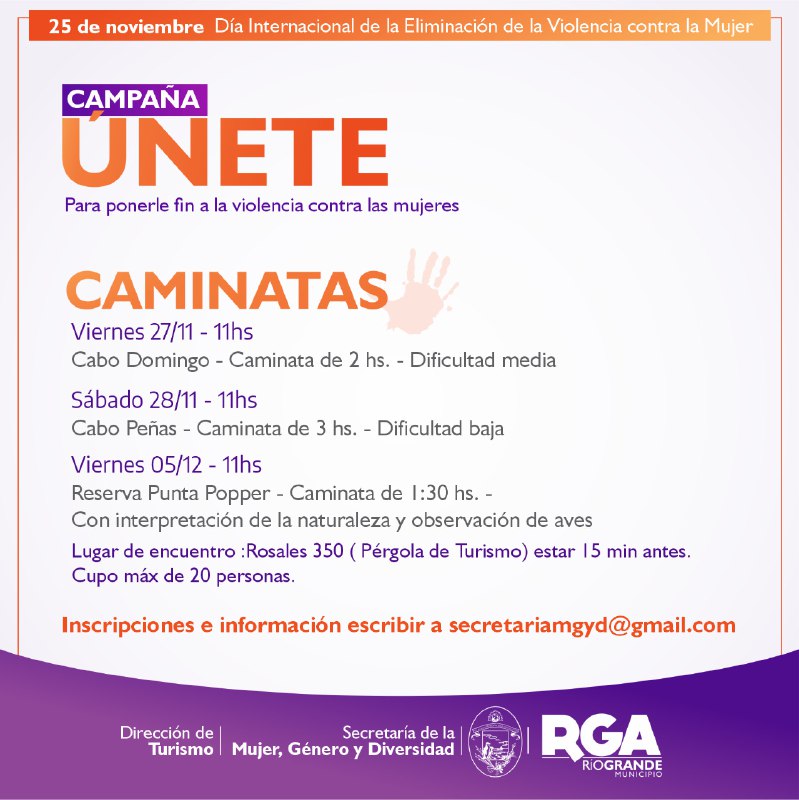Este viernes inician las caminatas en el marco de la Campaña ‘ÚNETE: Para ponerle fin a la violencia contra las mujeres’