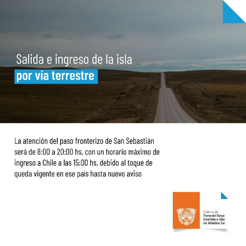 Frontera Chilena hasta las 15:00hs para salir de la provincia