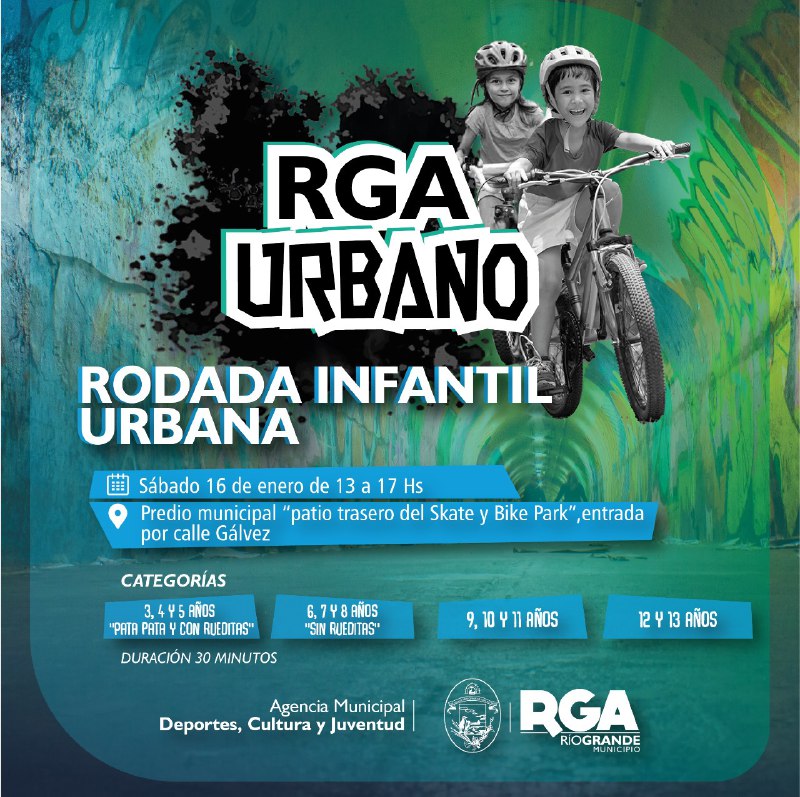 CON MÁS DE 170 INSCRIPTOS, ESTE SABADO SE REALIZARÁ UNA RODADA INFANTIL URBANA