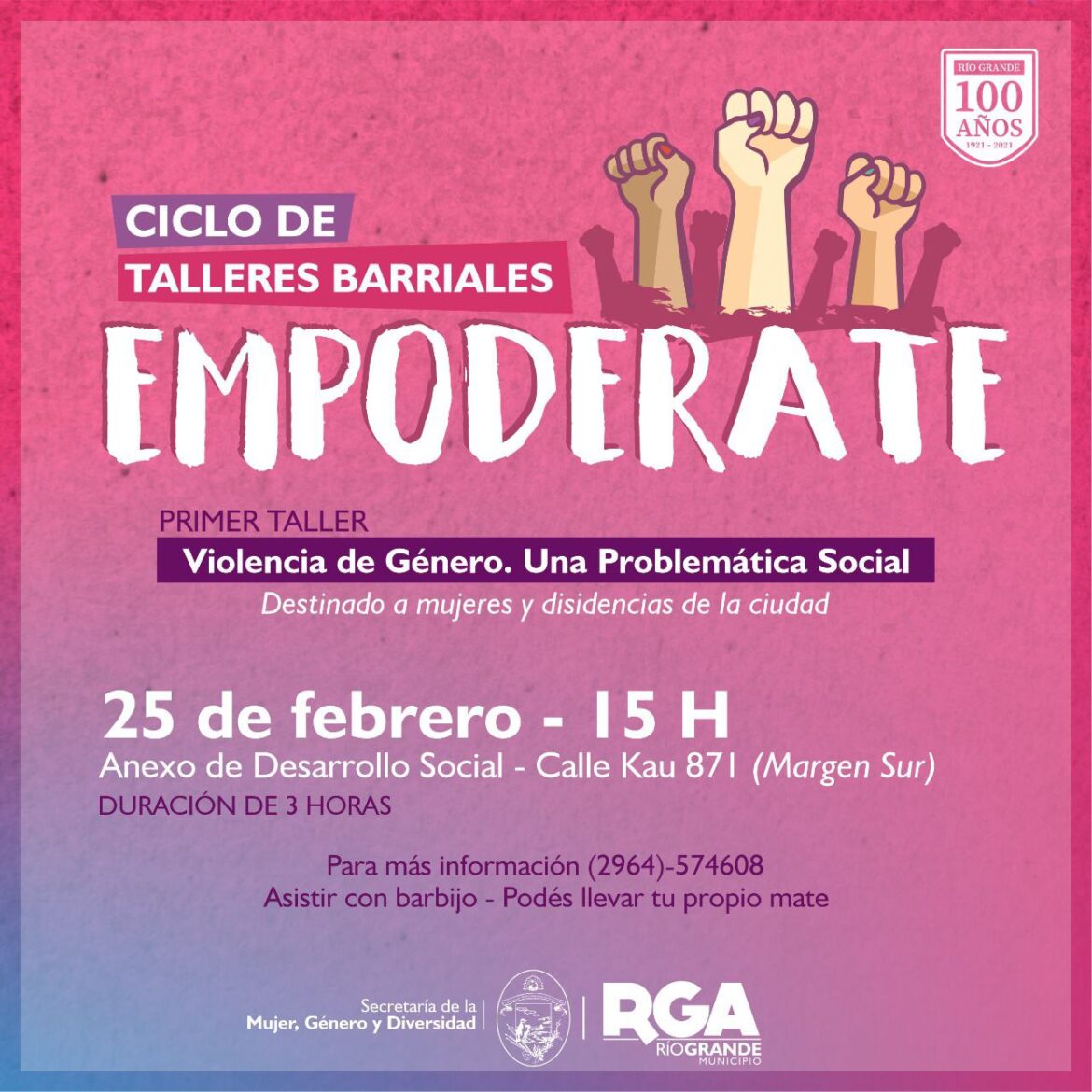 Este jueves inicia el ciclo de talleres barriales «Emponderate»
