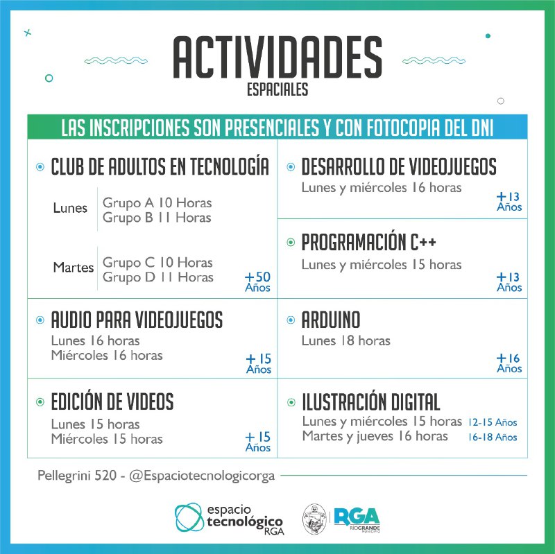 Nuevo ciclo de cursos y actividades en el Espacio Tecnológico