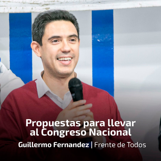 Guillermo Fernández dió a conocer sus 20 primeras propuestas para promover en la cámara de diputados