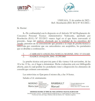 Escándalo en la UNTDF: Raimbault acomoda a su socia, la ex legisladora Carrasco