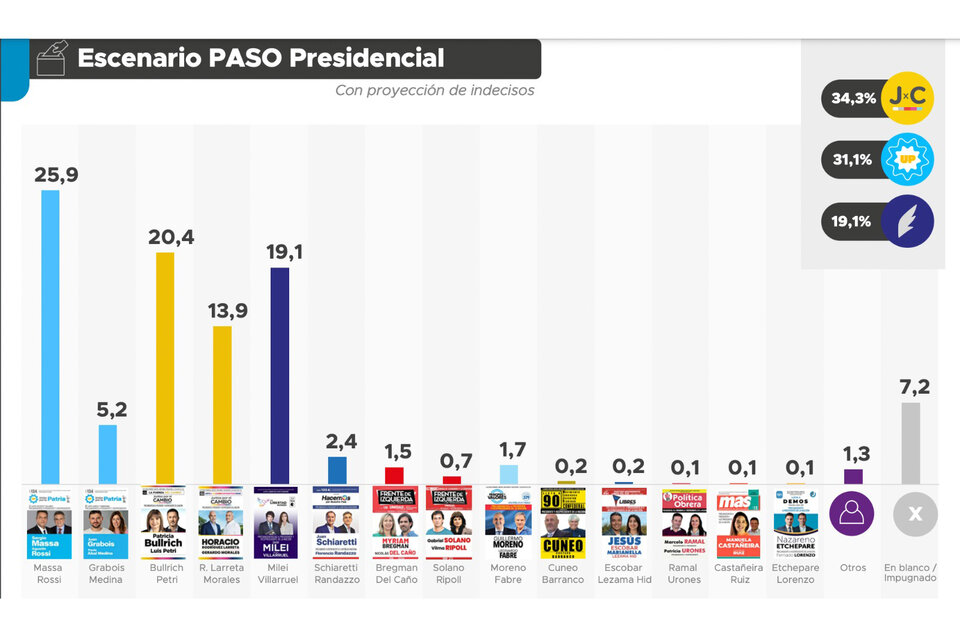 Massa sería el candidato más votado según una encuesta