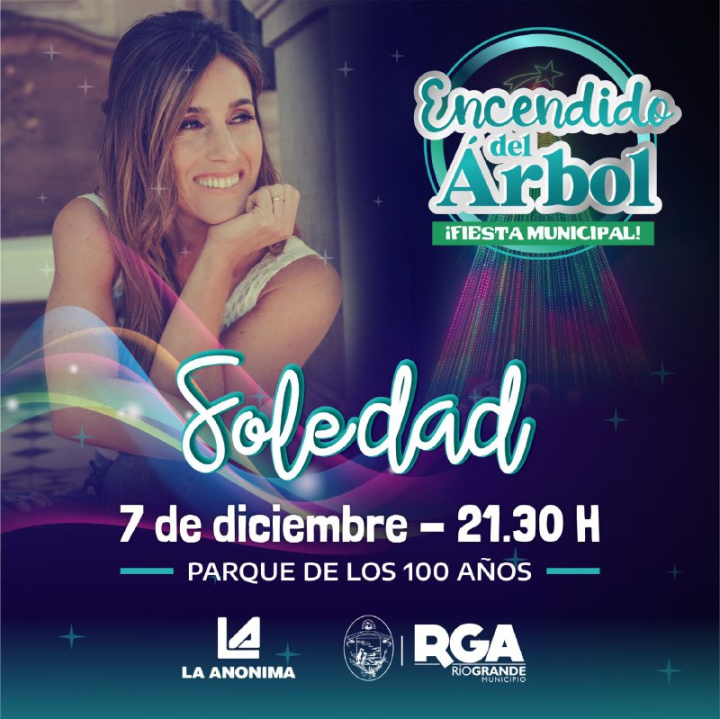 Soledad estará presente en el encendido del arbolito