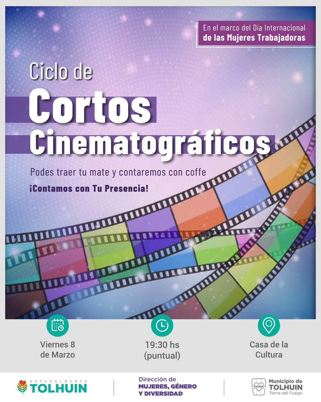 Tolhuin presentará un ciclo de cortos cinematográficos por el 8M