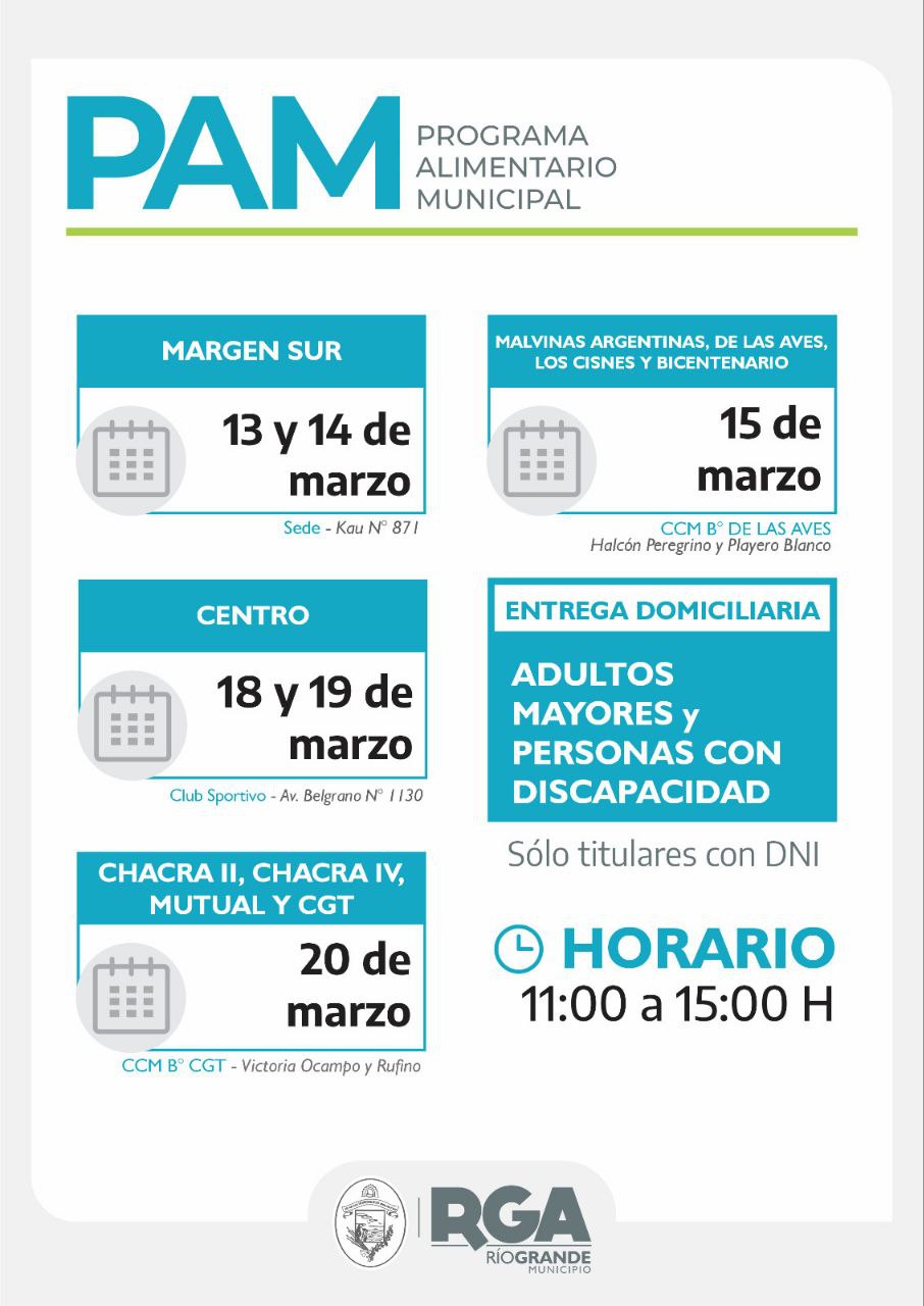 El miércoles 13 comienza la entrega de módulos alimentarios