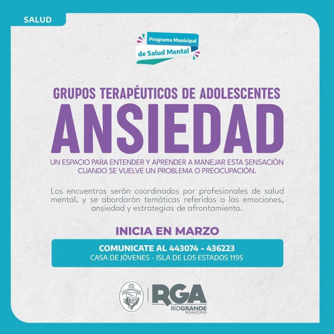 Inscripciones de grupos terapéuticos de ansiedad para adolescentes