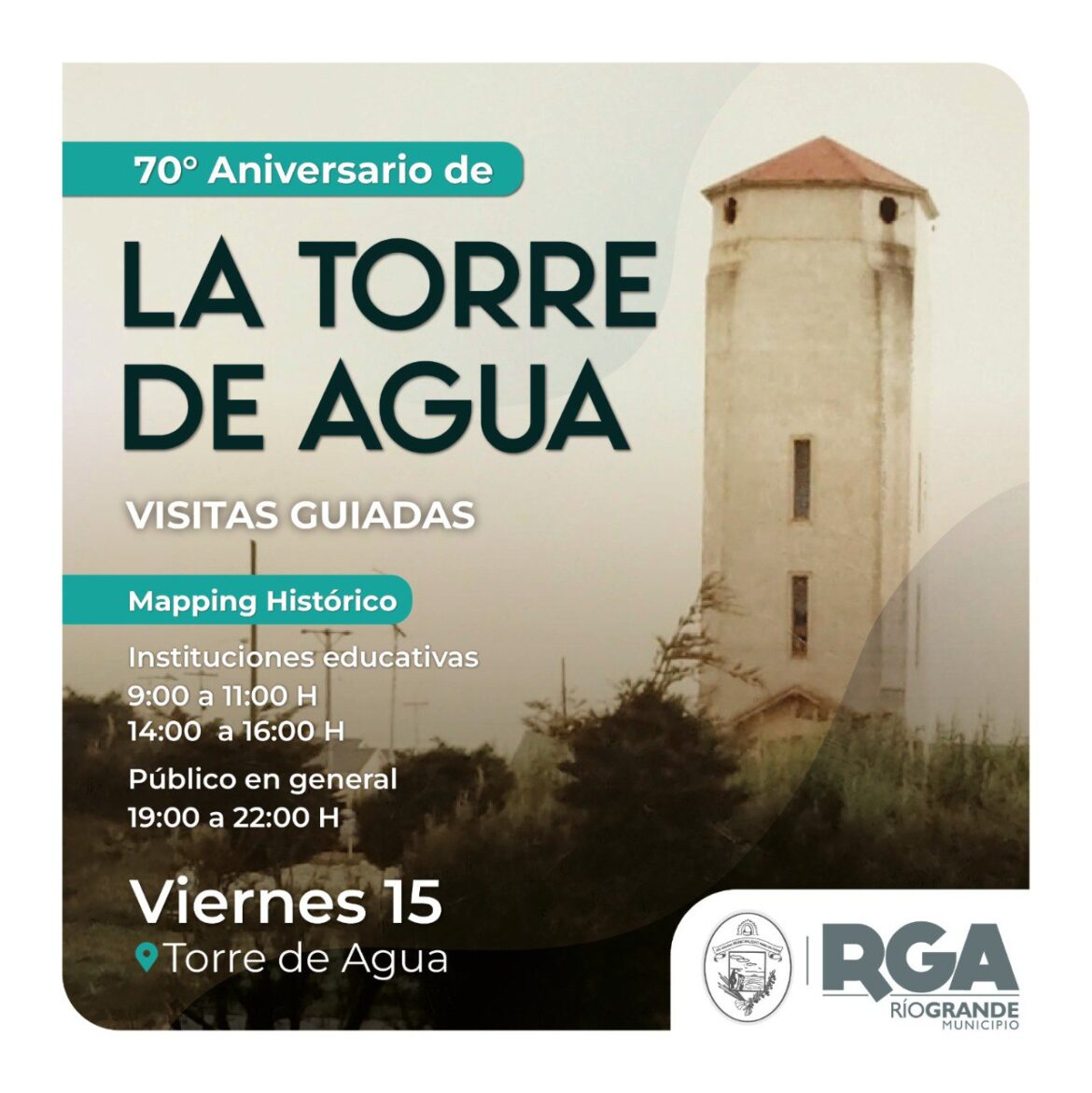 el 15 se celebra el 70 aniversario de la Torre de Agua en Río Grande
