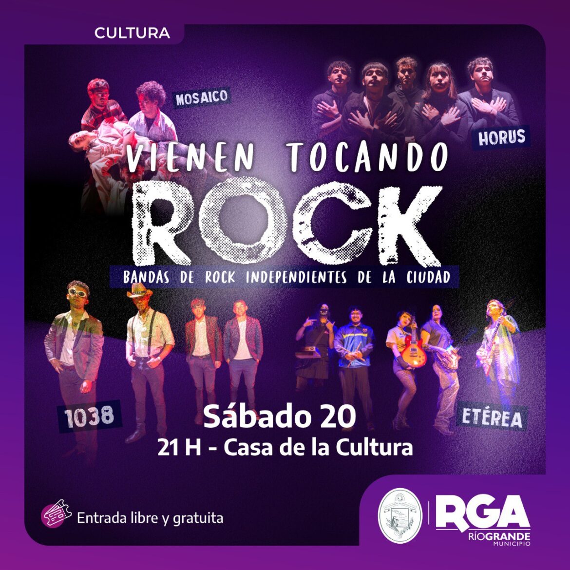 Este sábado se presenta “Vienen Tocando Rock” en la Casa de la Cultura