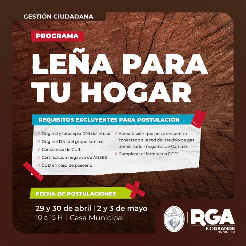 «Continúan las inscripciones del programa ‘Leña para tu Hogar»