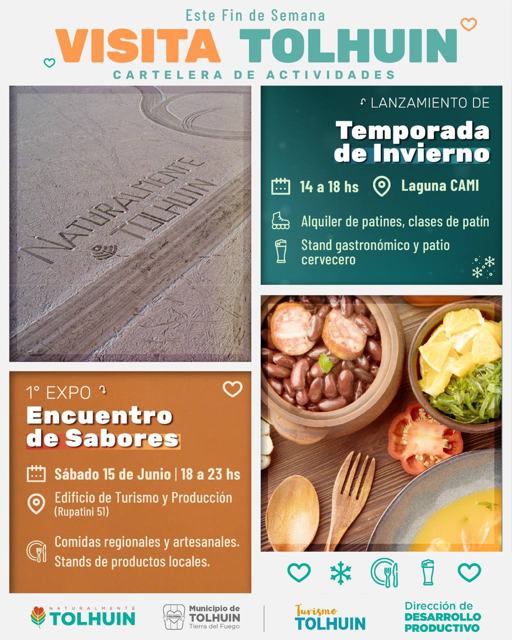 Tolhuin se prepara para un fin de semana de nieve con actividades gastronómicas