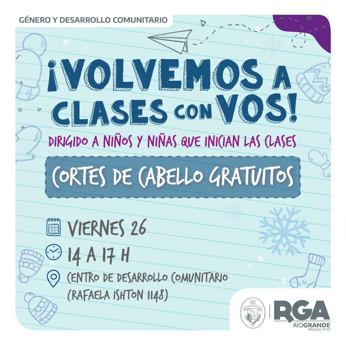 SE LLEVARÁN A CABO CORTES DE CABELLOS GRATUITOS PARA NIÑAS, NIÑOS Y ADOLESCENTES RIOGRANDENSES