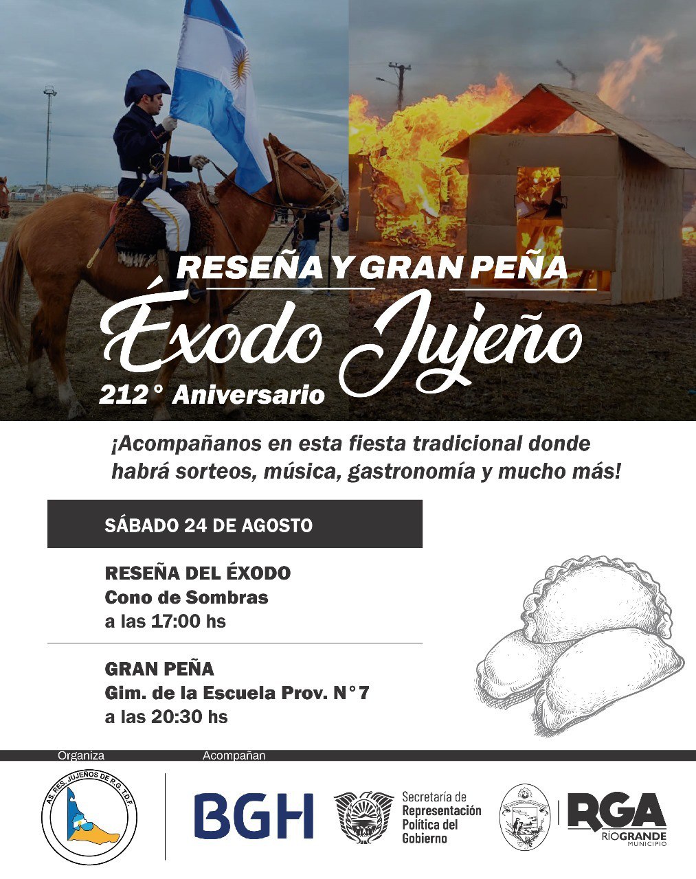 EL MUNICIPIO ACOMPAÑARÁ EL ACTO, LA RESEÑA Y LA GRAN PEÑA POR EL 212° ANIVERSARIO DEL ÉXODO JUJEÑO