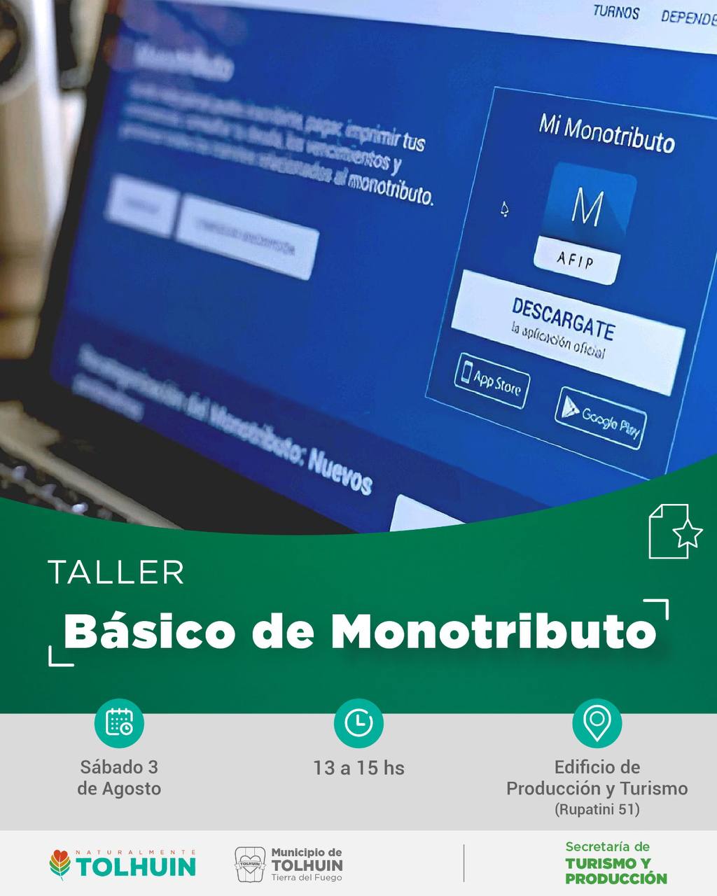 El Municipio de Tolhuin ofrecerá un taller gratuito sobre Monotributo
