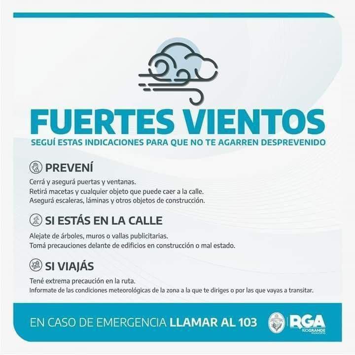 Alerta amarilla por fuertes vientos para este domingo
