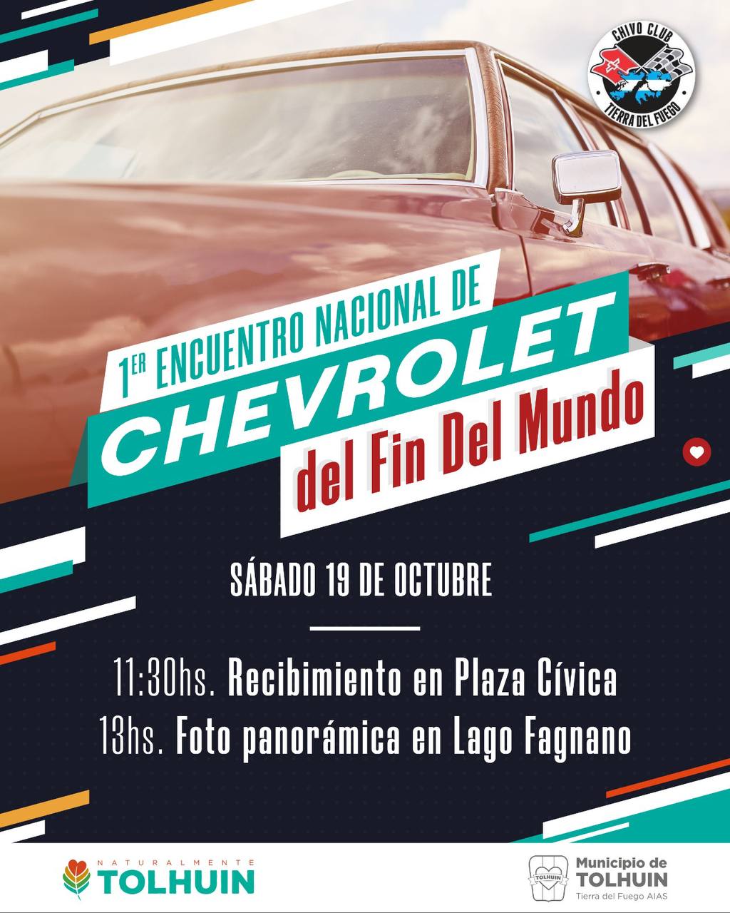 Tolhuin recibirá al 1er Encuentro Nacional de Chevrolet del Fin del Mundo