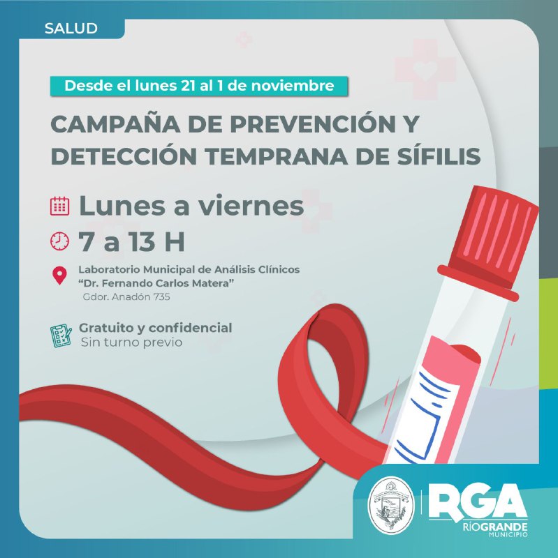 El Municipio lanza campaña de prevención y detección temprana de sífilis