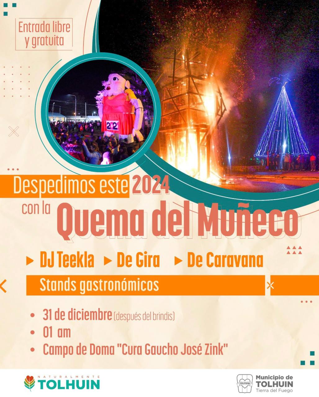 Tolhuin despedirá el 2024 con la vuelta de la Quema del Muñeco