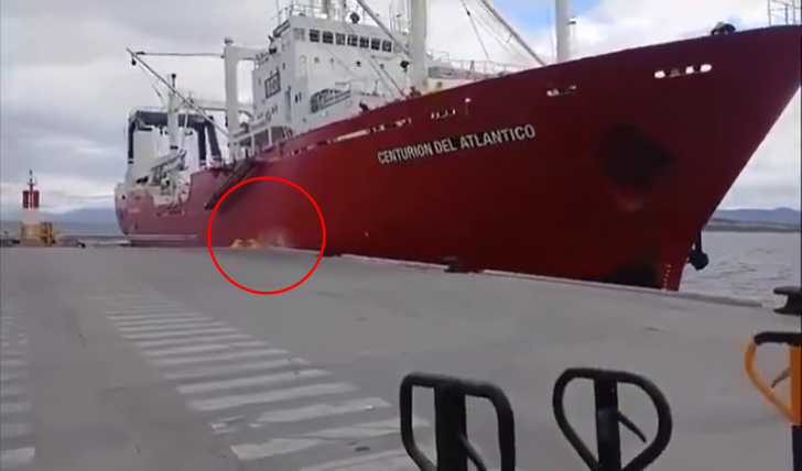 Accidente marítimo en Ushuaia: El buque «Centurión del Atlántico» colisionó con el puerto