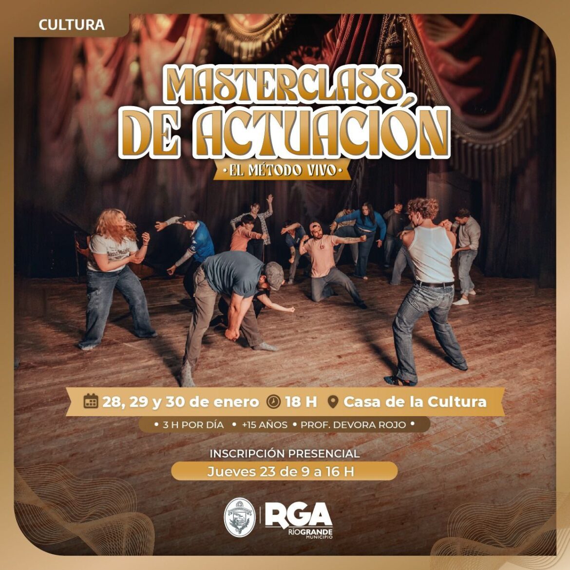 EN ESTAS VACACIONES PREPARATE PARA LA MASTERCLASS DE ACTUACIÓN: “EL MÉTODO VIVO”