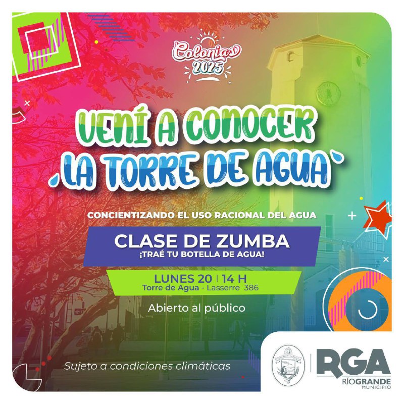 Este Lunes Sumate A La Jornada Recreativa “Vení A Conocer La Torre De Agua”