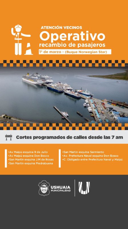 Crucero Norwegian Star: La Municipalidad Informó El Operativo De Tránsito Y Seguridad Vial En La Avenida Maipú Para El Sábado 1 De Marzo