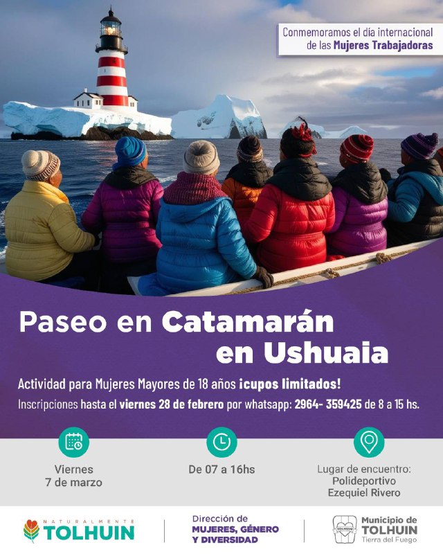 Tolhuin conmemora el Día Internacional de la Mujer con un paseo en catamarán