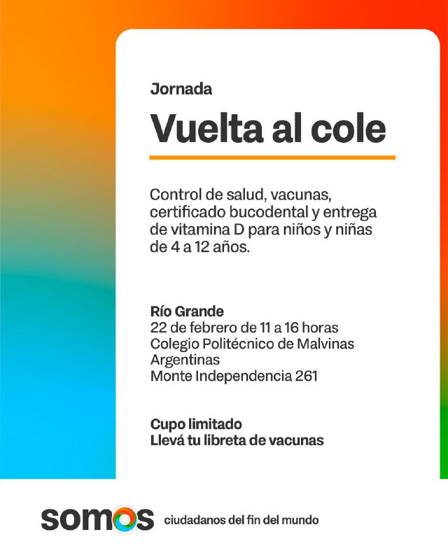 El Ministerio Salud Lanza “Vuelta Al Cole” Para Controles De Salud, Bucodental, Vacunas Y Entrega De Vitamina D
