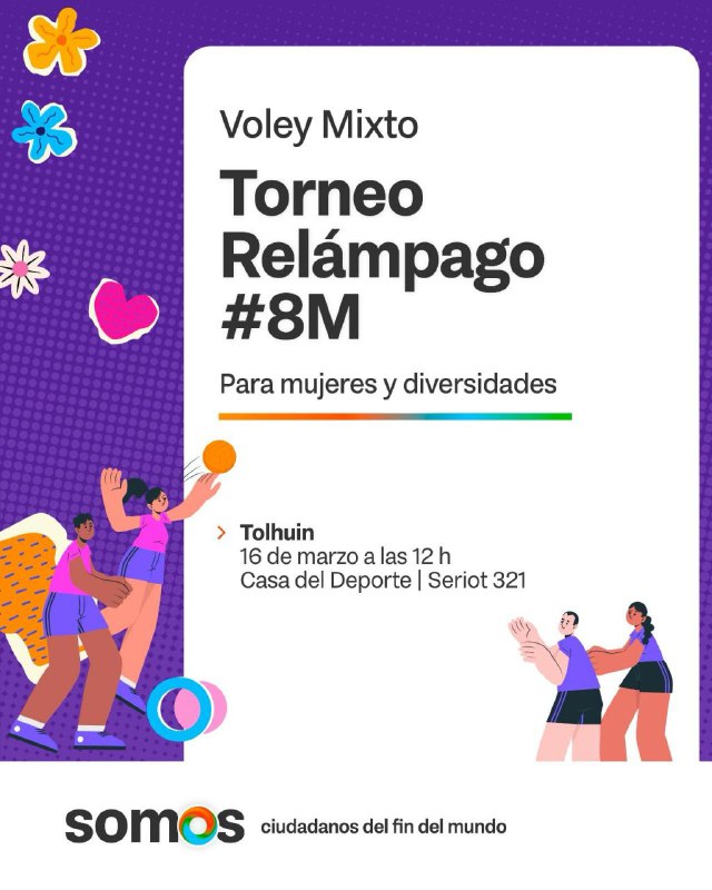Están Abiertas Las Inscripciones Para El Torneo Relámpago #8m De Vóley Mixto En Tolhuin