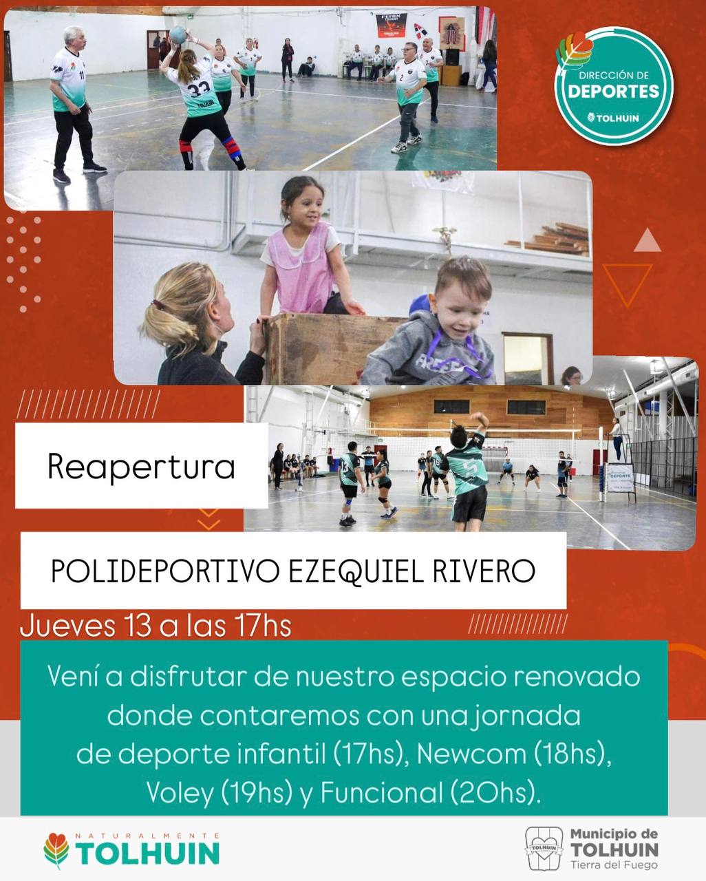 El Polideportivo Ezequiel Rivero reabre sus puertas con una jornada deportiva y la visita de la flial de River Plate