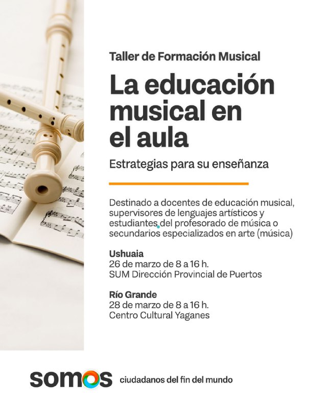 Gobierno Invita A Docentes A Participar Del Taller De Formación “La Educación Musical En El Aula: Estrategias Para Su Enseñanza”