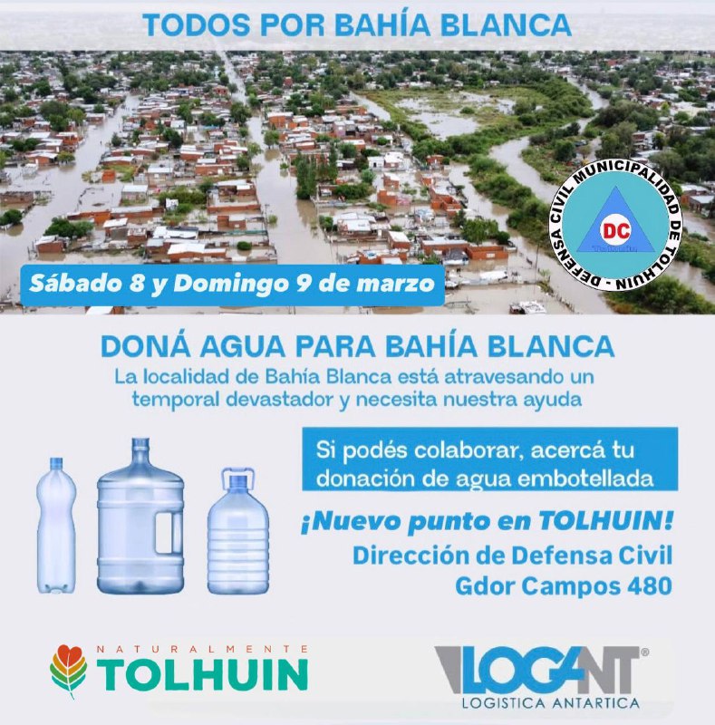 Tolhuin Incorpora Punto De Recepción Para Colaborar Con Bahía Blanca