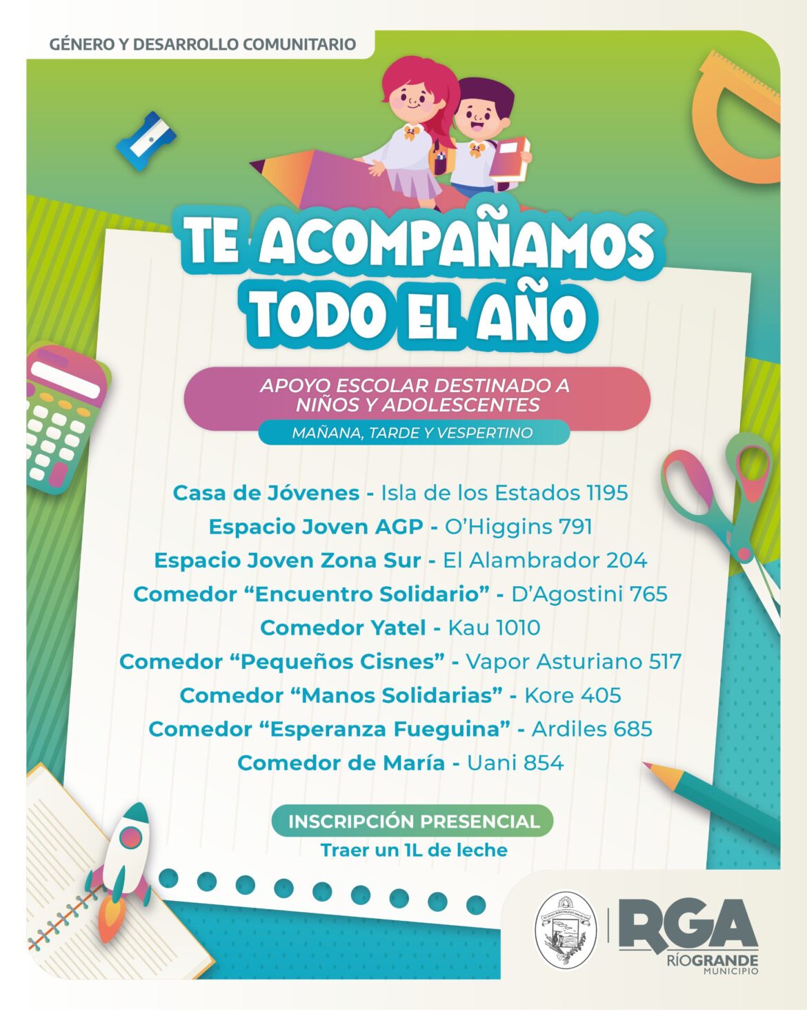¡TE ACOMPAÑAMOS TODO EL AÑO!: PARTICIPÁ DE LAS CLASES DE APOYO ESCOLAR