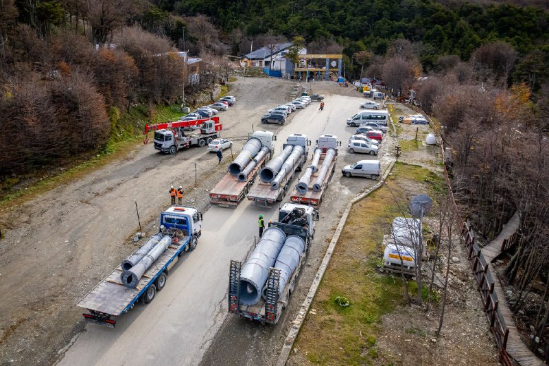 Arribaron Las Columnas Para El Nuevo Medio De Elevación Del Glaciar Martial