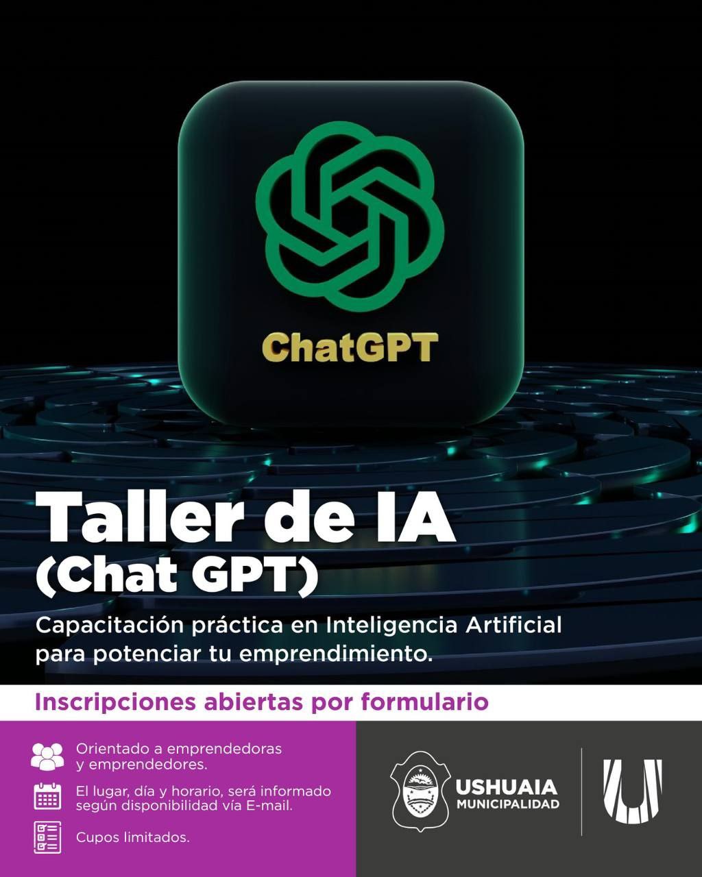 INSCRIPCIONES ABIERTAS AL TALLER DE INTELIGENCIA ARTIFICIAL PARA EMPRENDEDORES