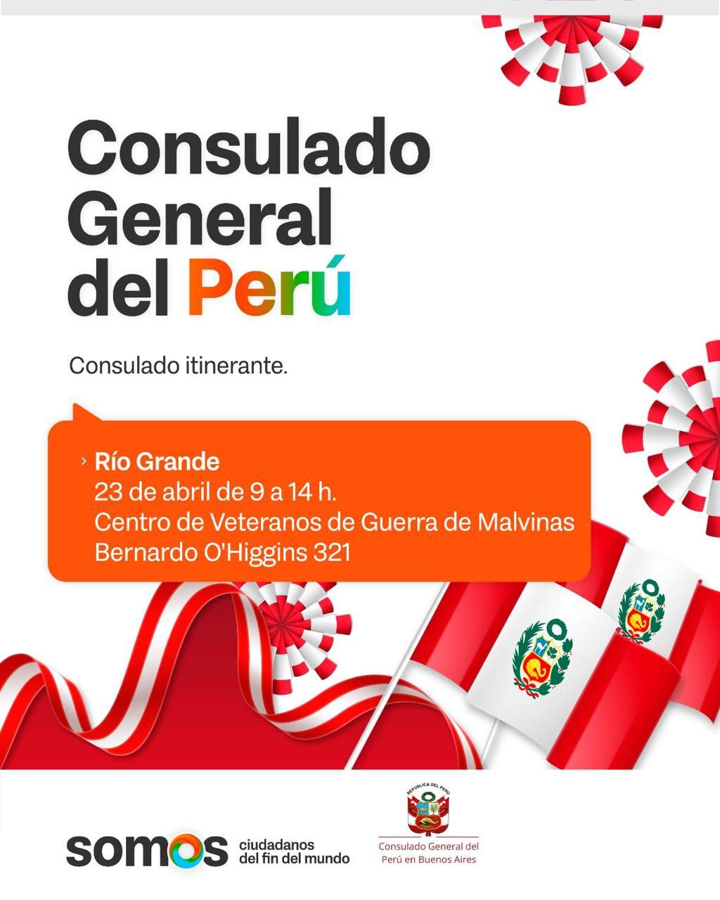 EL CONSULADO ITINERANTE DEL PERÚ ATENDERÁ EN RÍO GRANDE