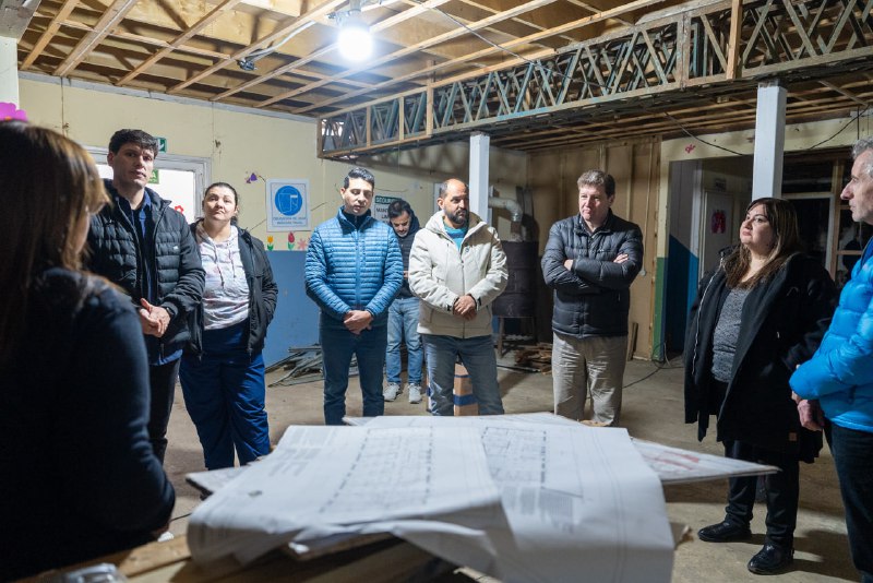 El Gobernador Melella Recorrió La Obra Del Centro De Abordaje Integral De Salud Mental En Río Grande