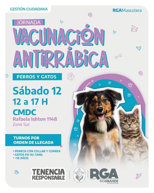 RGA MASCOTERA: EL MUNICIPIO REALIZARÁ UNA NUEVA JORNADA DE VACUNACIÓN ANTIRRÁBICA